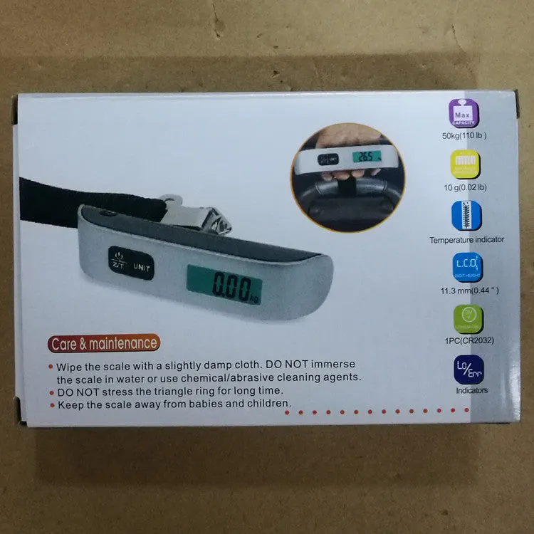 ABS Metal Electronic Digital Scale Portable LCD Weighting Balance Hanging Luggage Scale