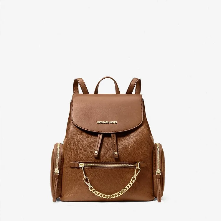 Backpack Michael Michael Kors Jet Set Medium Pebbled Leather Backpack, brown