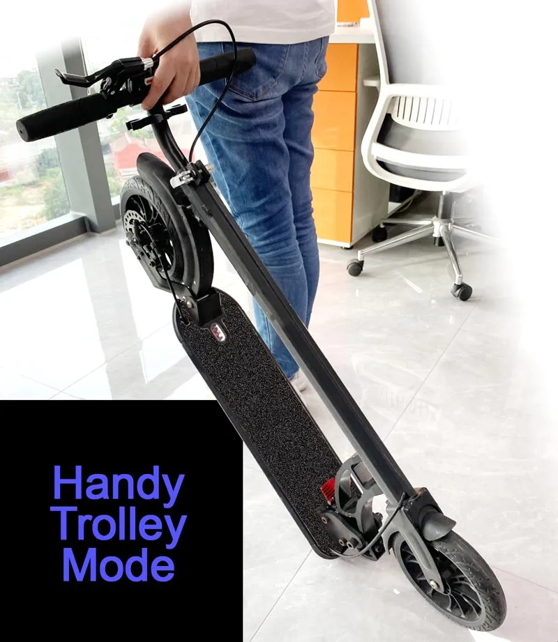 BESREY Turbo Plus Kick Scooter with Shock Absorber, Handbrake and Trolley Mode