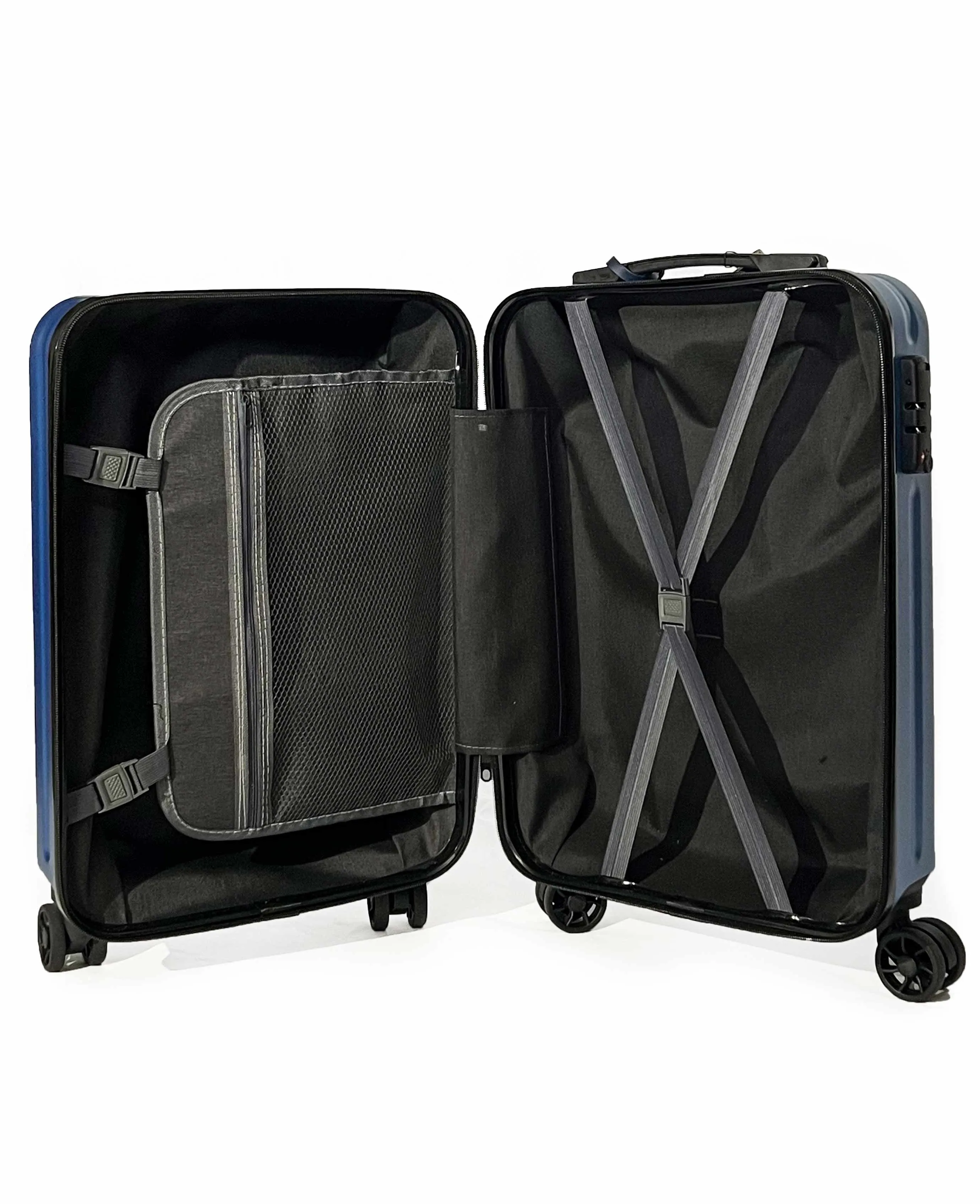 Blue Lightweight Four Wheel 50cm Cabin Suitcase