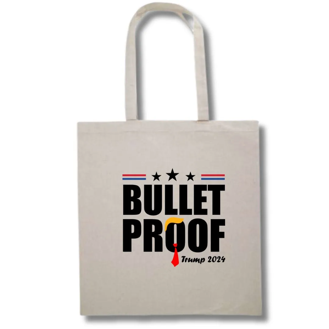 Bulletproof Trump 2024 Canvas Tote Bag (4 Color Options)