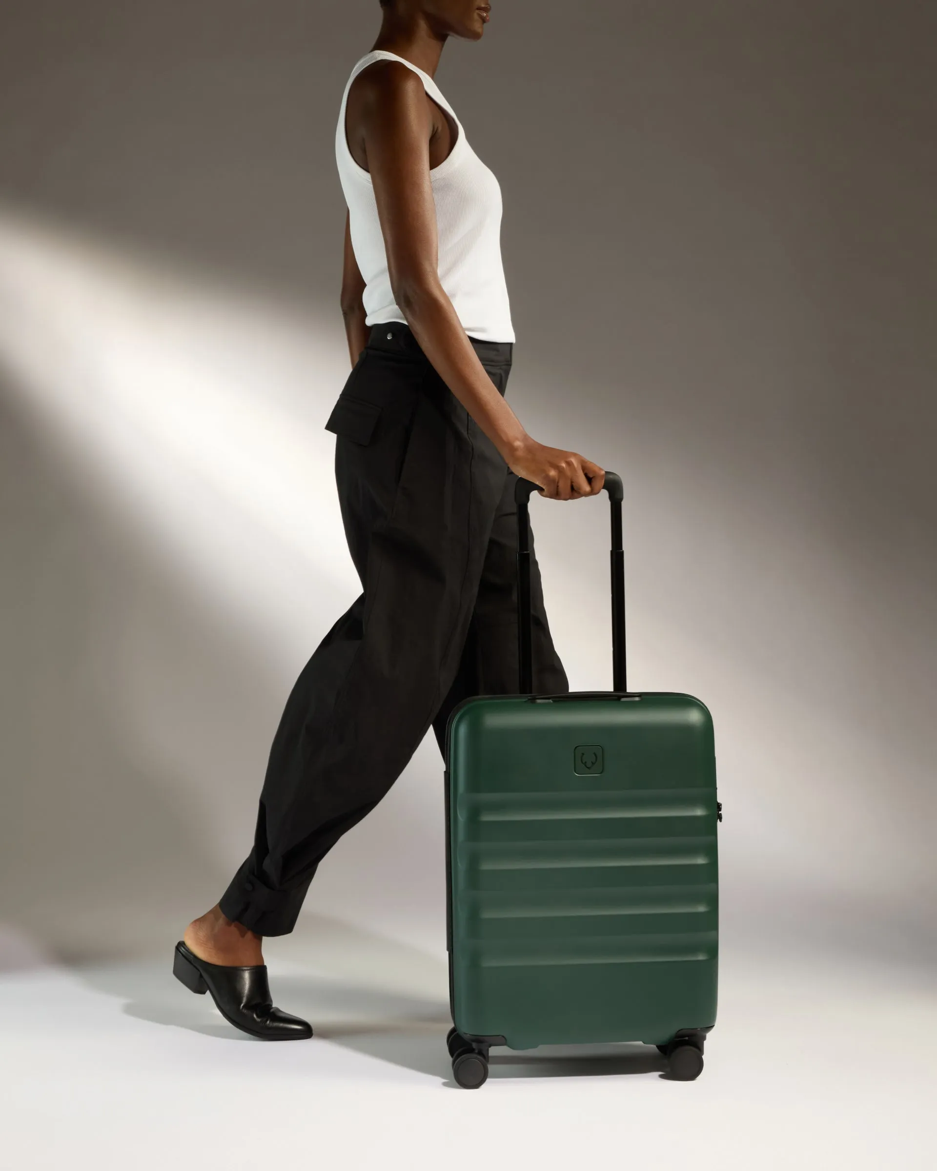 Antler Green Icon Stripe Cabin Suitcase - Stylish and Compact Travel Luggage