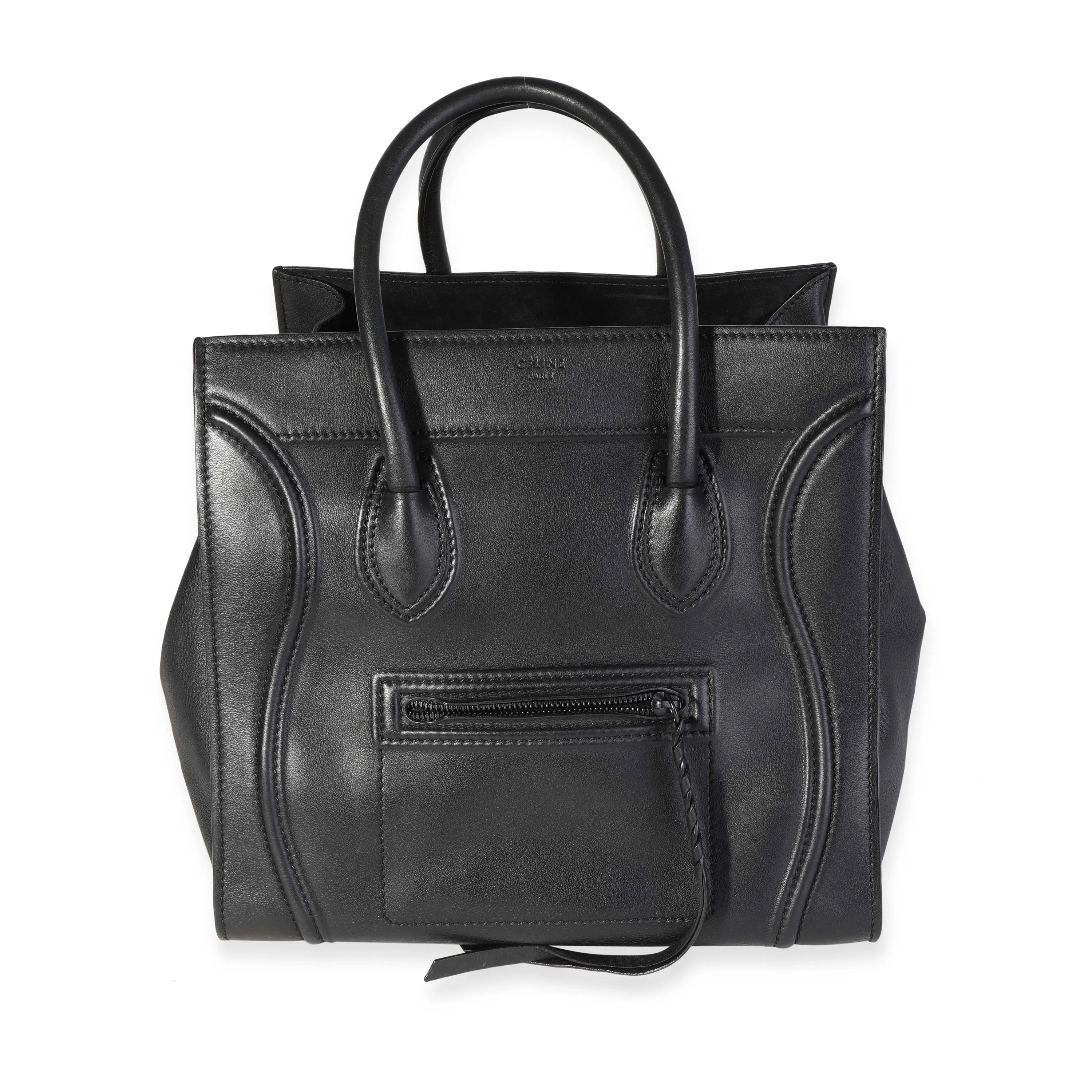 Celine Black Smooth Calfskin Phantom Luggage Tote