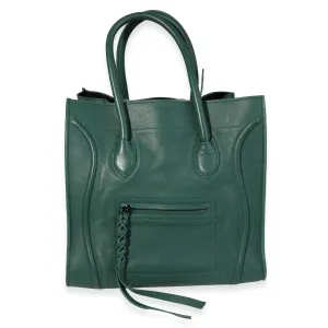 Celine Forest Green Smooth Leather Medium Phantom Luggage Tote