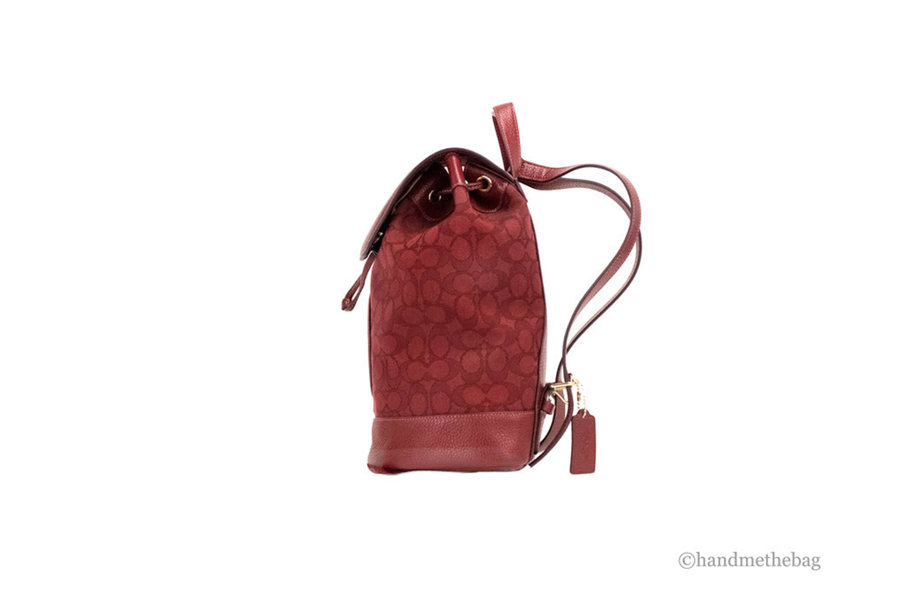 Coach Dempsey Red Apple Jacquard Canvas Logo Patch Backpack