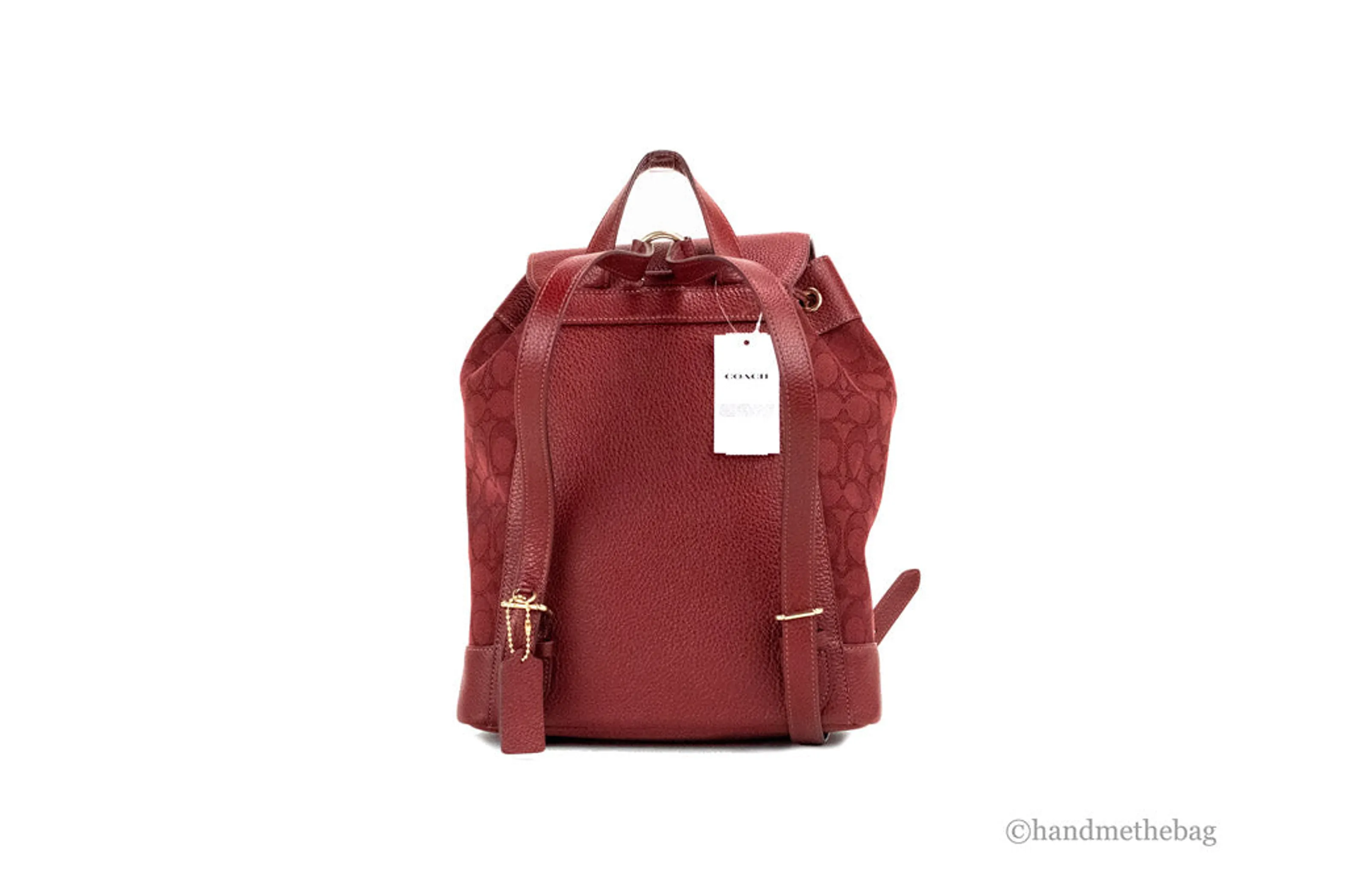 Coach Dempsey Red Apple Jacquard Canvas Logo Patch Backpack