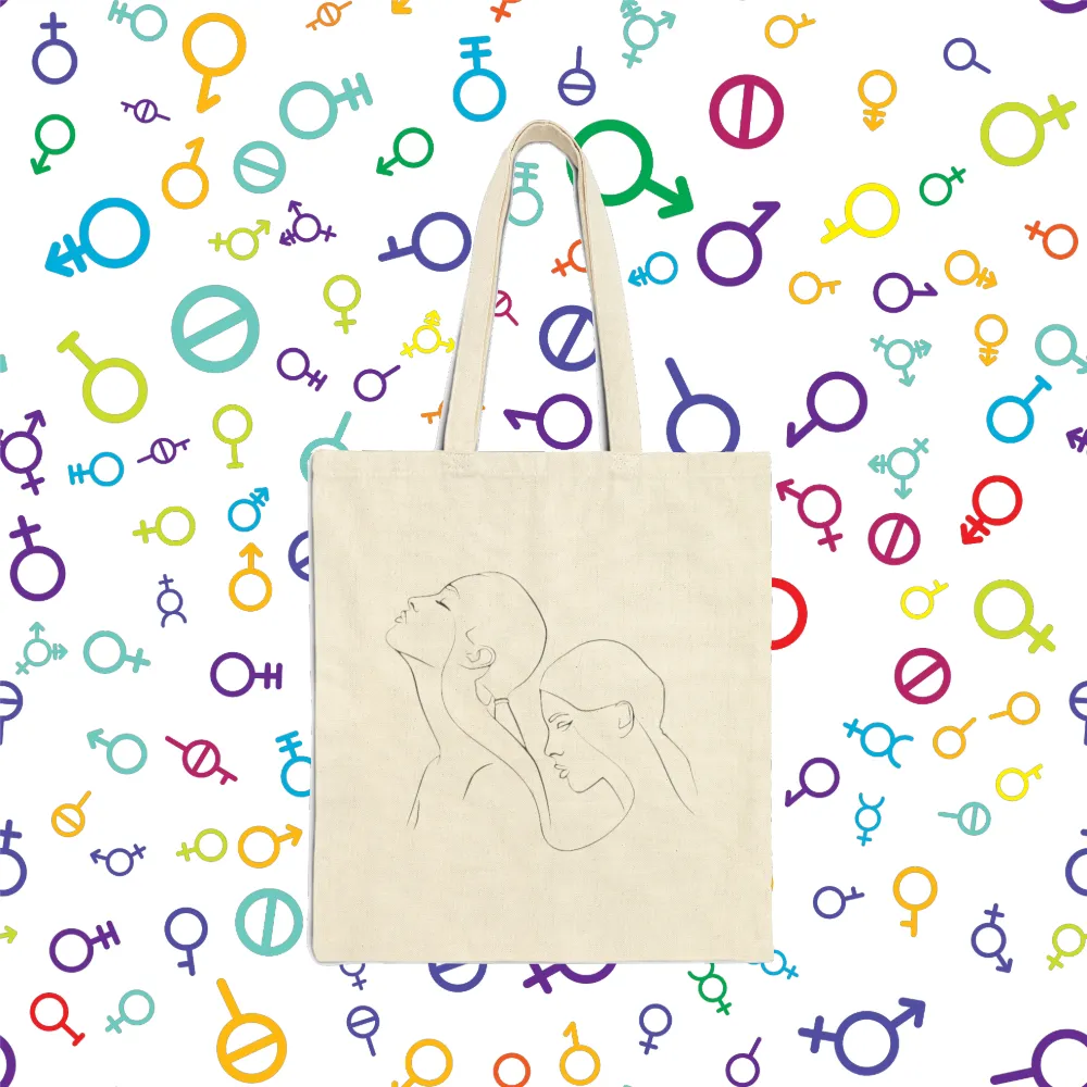 Cotton "Lady Love" Canvas Tote Bag. Tote Bag. Reusable Bag. Everyday Use. LGBTQIA. Queer Love. Pride. Birthday Gift. Grocery Bag