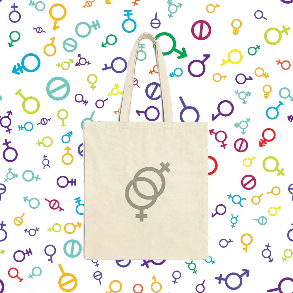 Cotton "Lady Love" Canvas Tote Bag. Tote Bag. Reusable Bag. Everyday Use. LGBTQIA. Queer Love. Pride. Birthday Gift. Grocery Bag