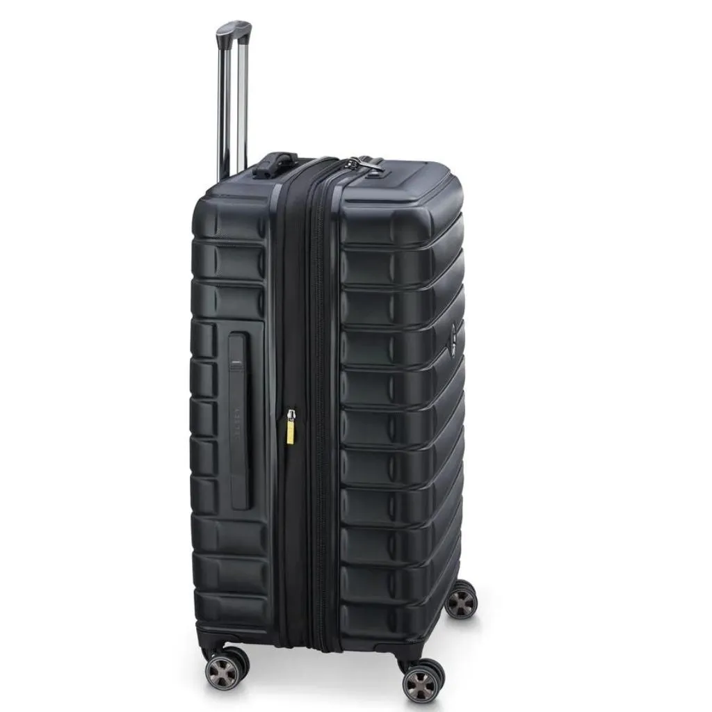 Delsey Shadow 75cm Expandable Large Luggage - Black