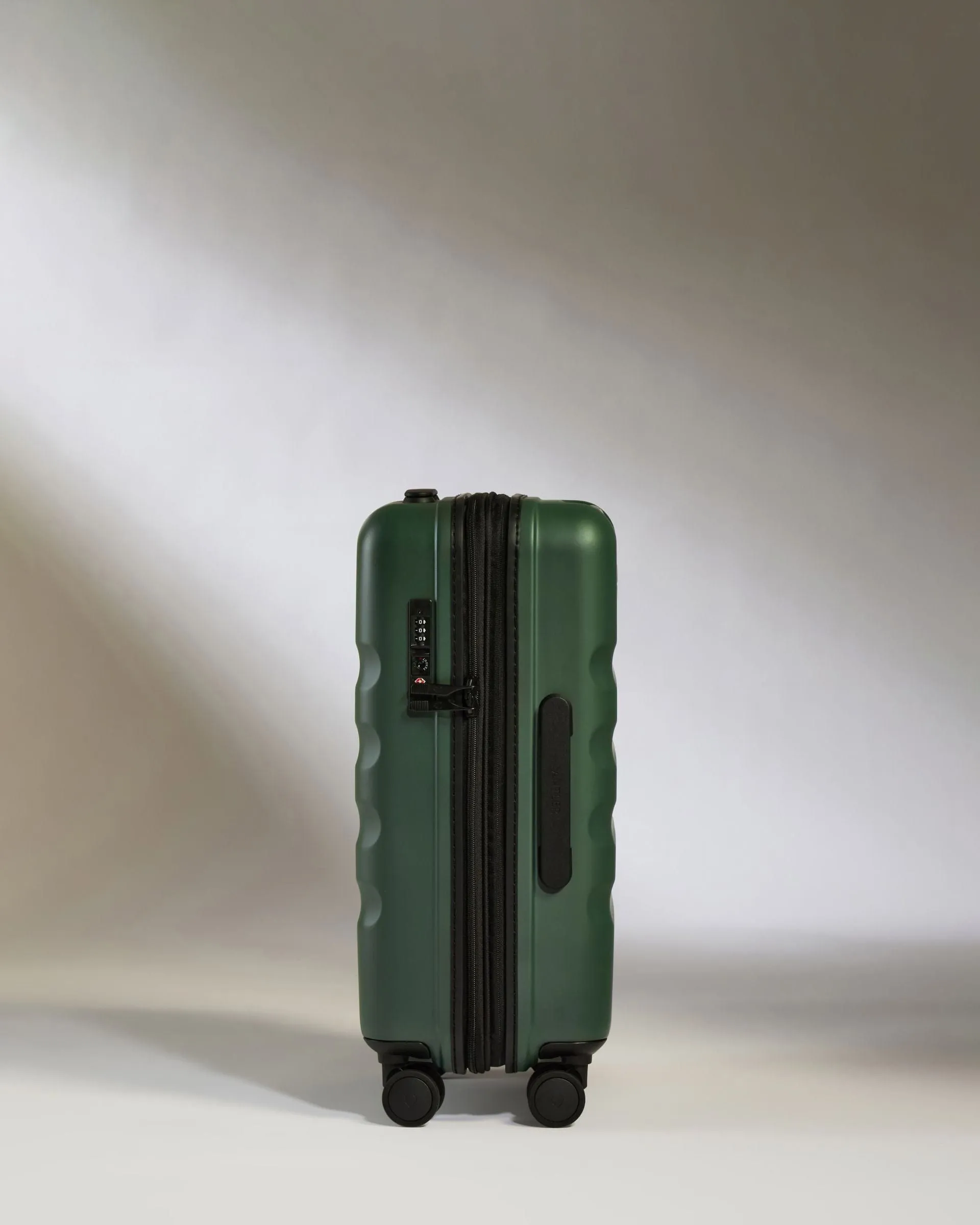 Expandable Cabin Suitcase in Antler Green - Icon Stripe