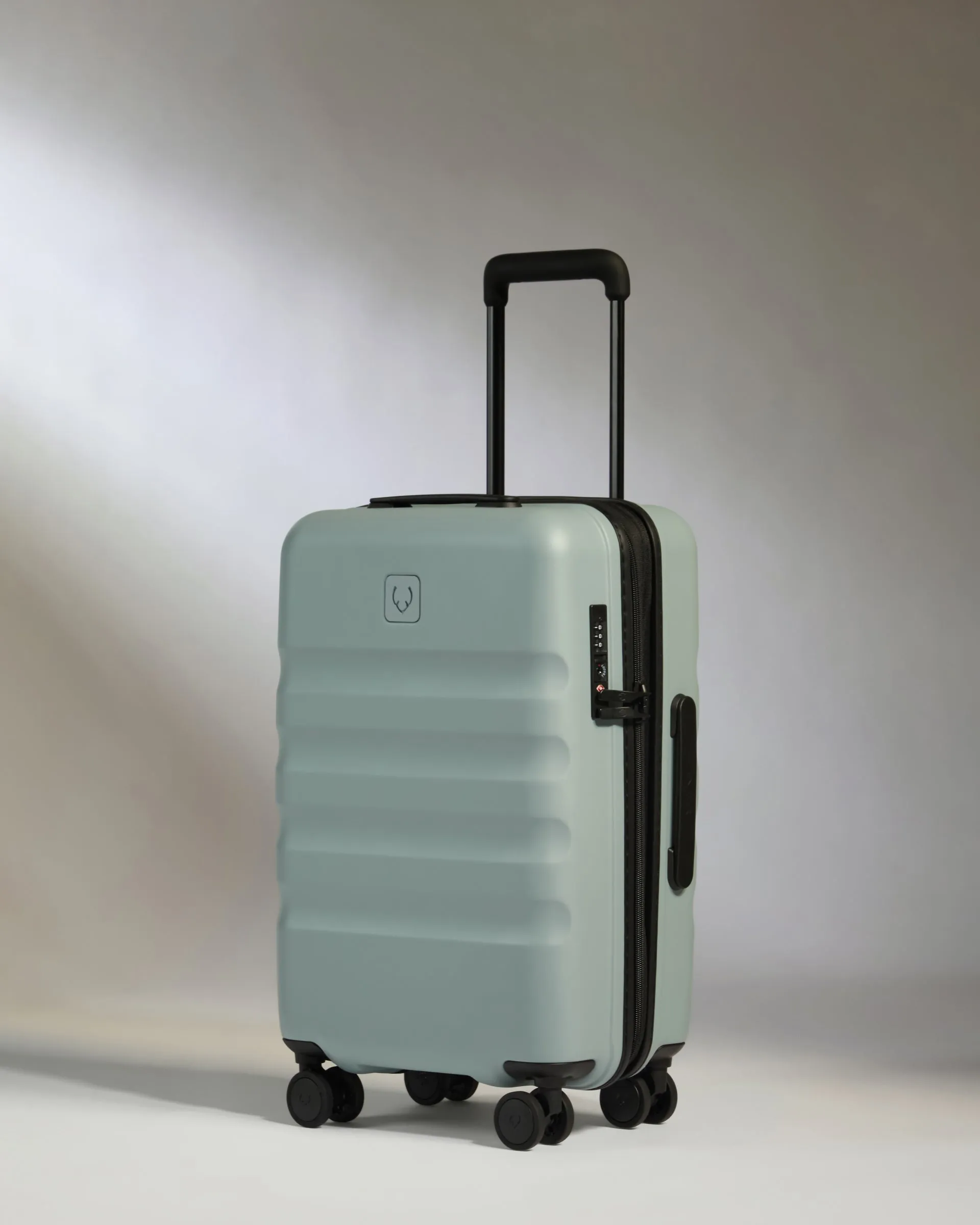 Expandable Cabin Suitcase in Mist Blue - Icon Stripe