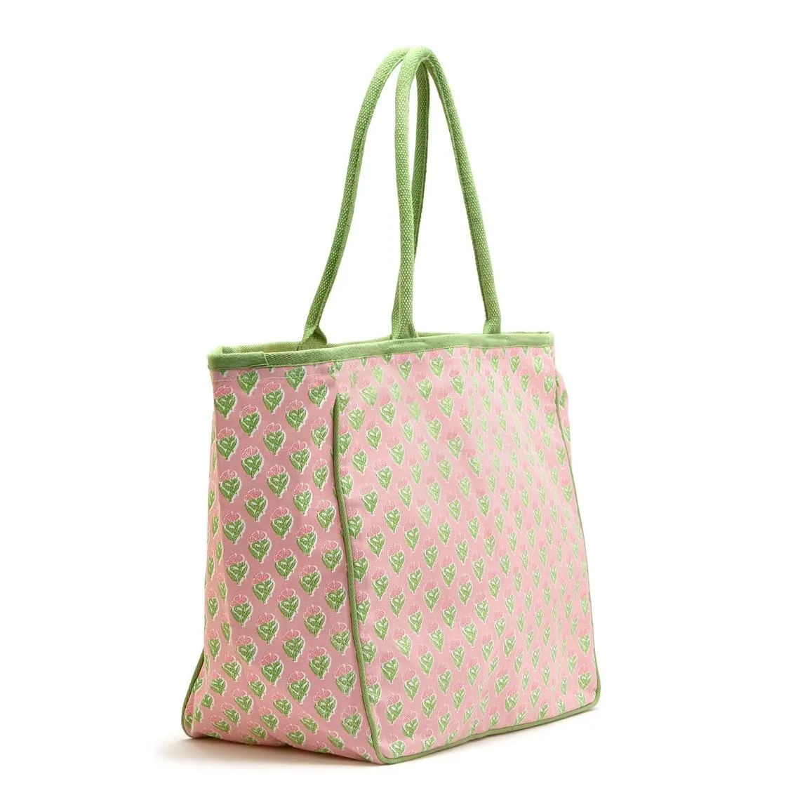 Floral Block Print Tote Bag