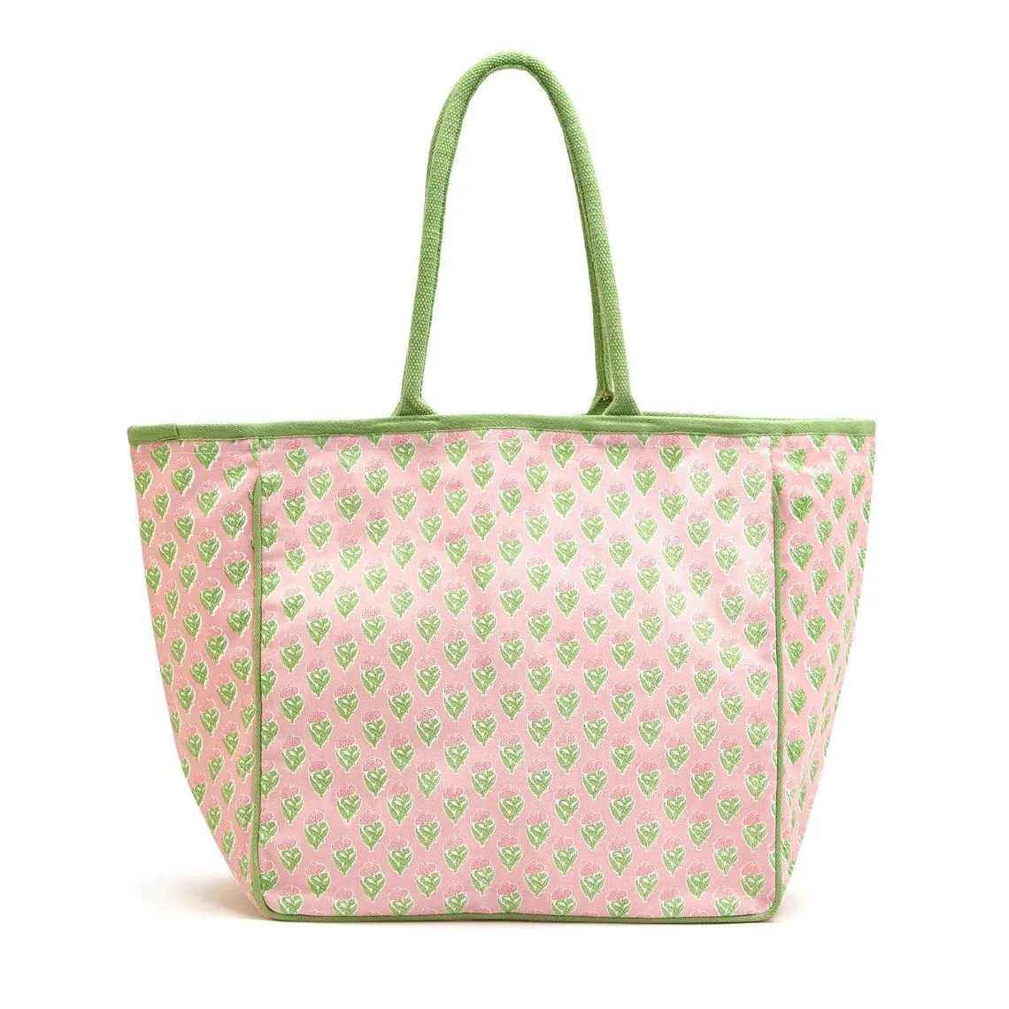 Floral Block Print Tote Bag