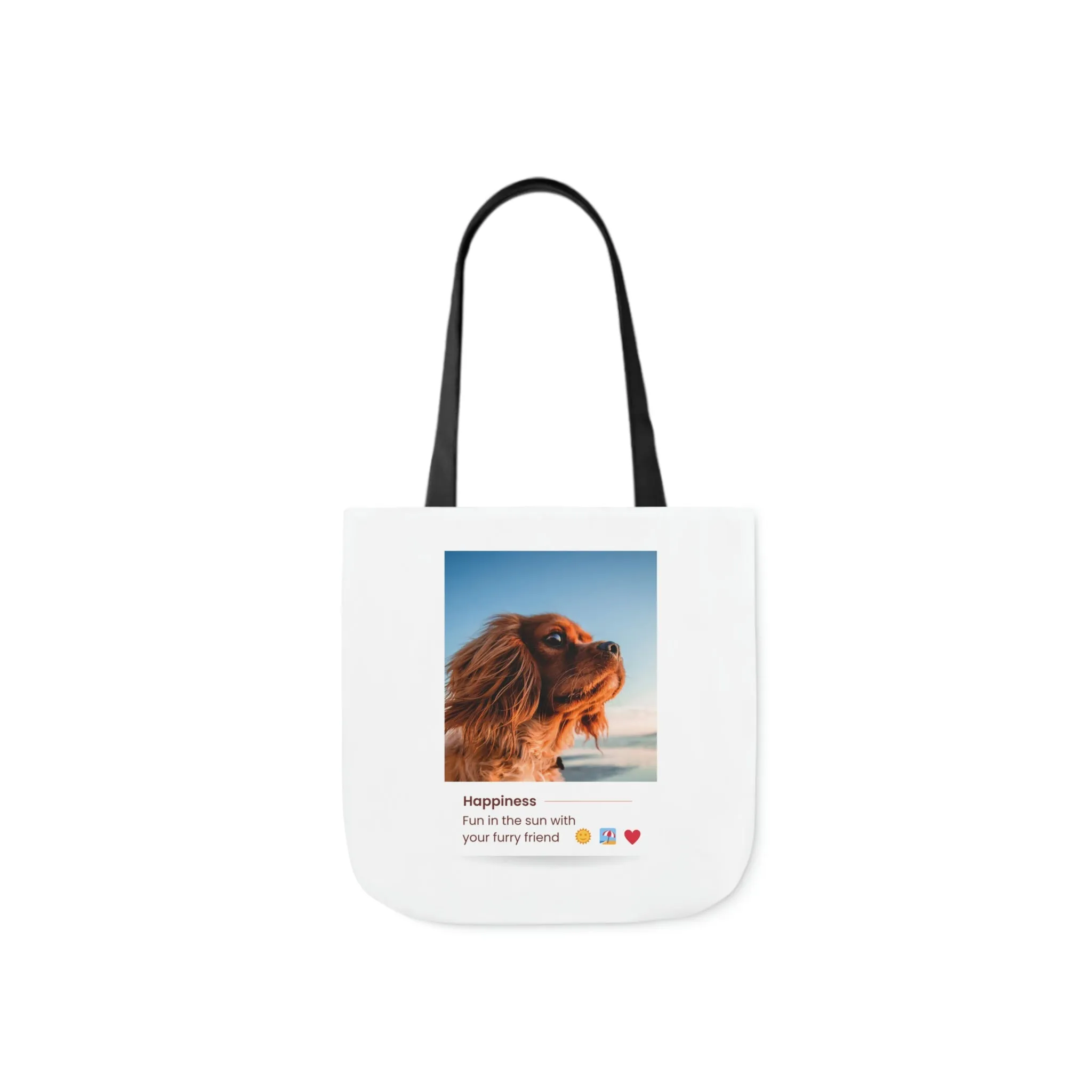 Fun in the sun with your furry friend Dog POD Polyester Canvas Tote Bag (AOP)