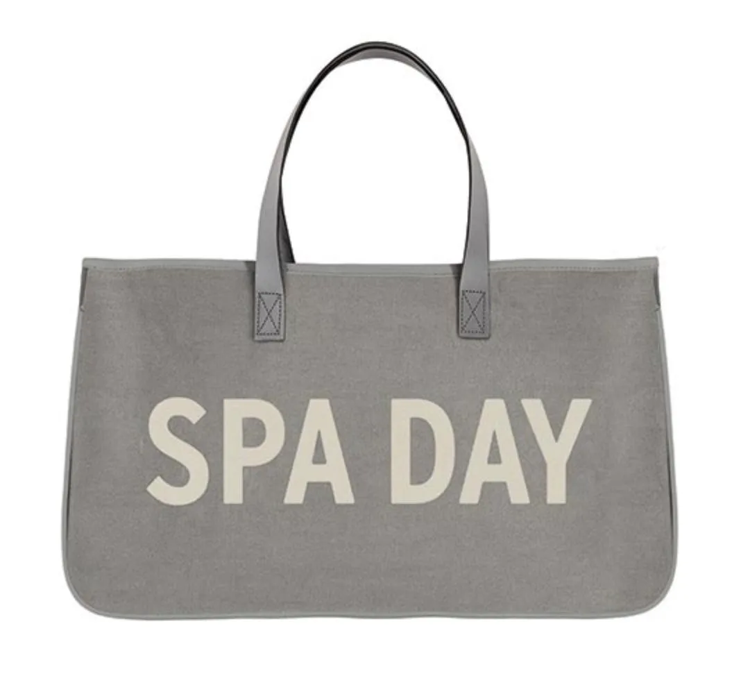 Gray Canvas Totes - Gray Text