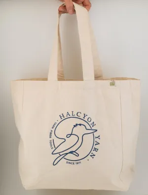 Halcyon Yarn Recycled Cotton Tote Bag w/Pocket