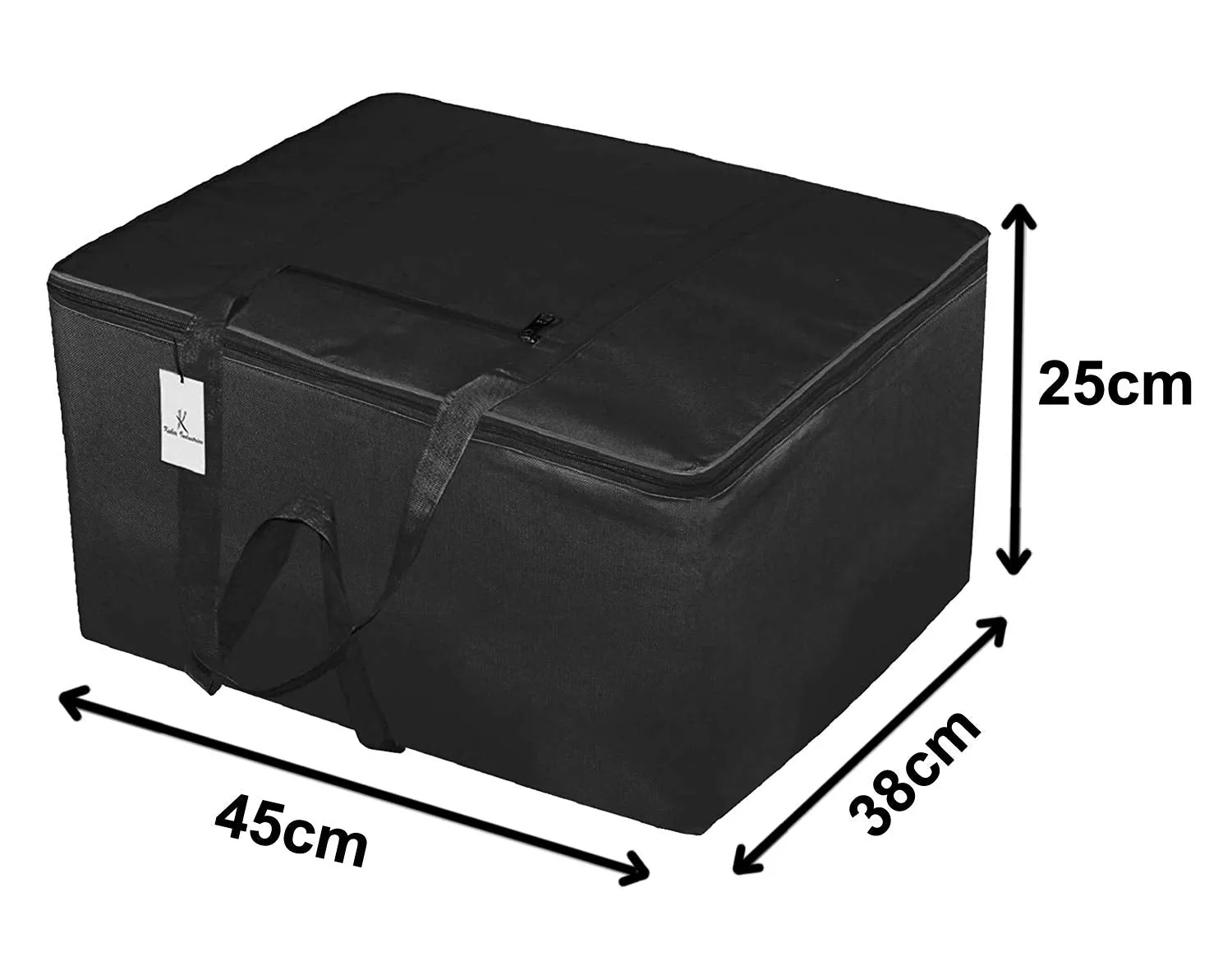 Kuber Industries Small Size Foldable Travel Duffle Bag, Underbed Storage Bag (Black & Grey)-Pack of 2