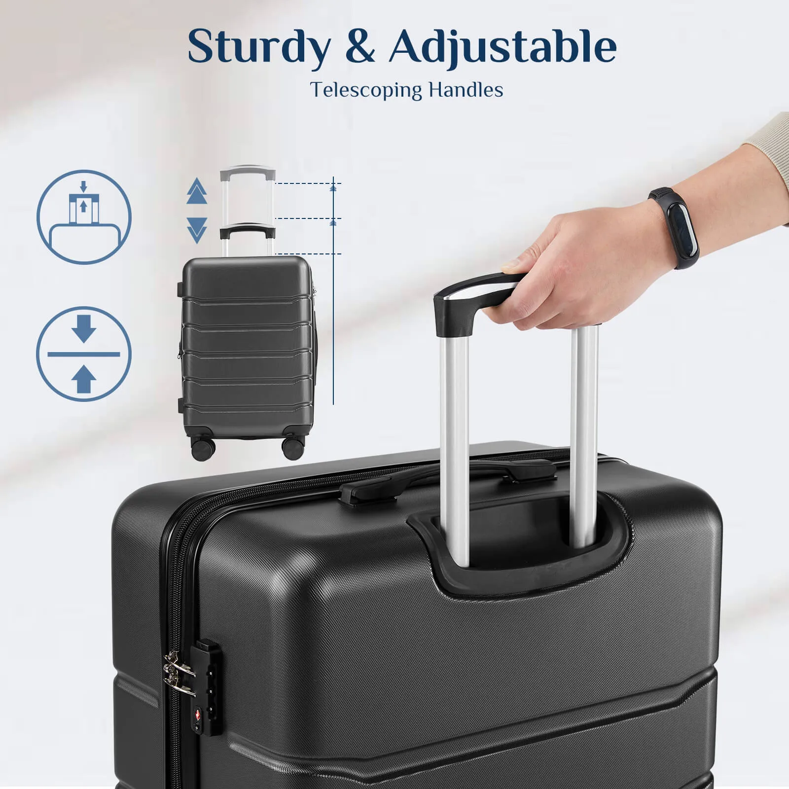 Lightweight Trolley Case - 20/24/28 inches, with TSA lock, portable, for travelling, business trips