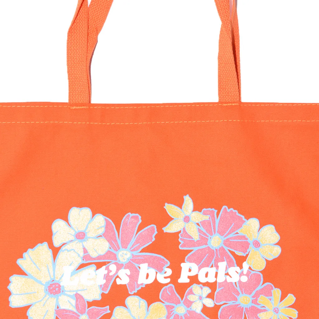 Lost & Found Canvas Tote Bag Orange Flowers