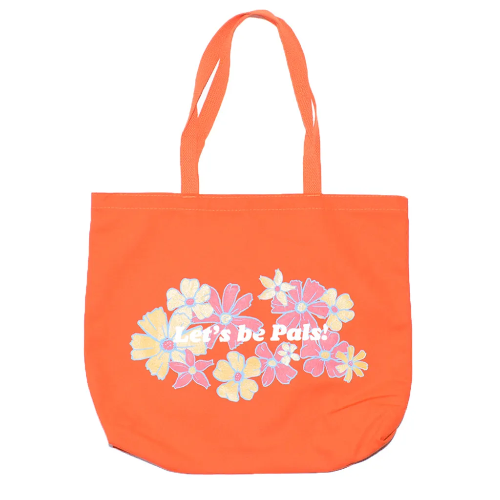 Lost & Found Canvas Tote Bag Orange Flowers