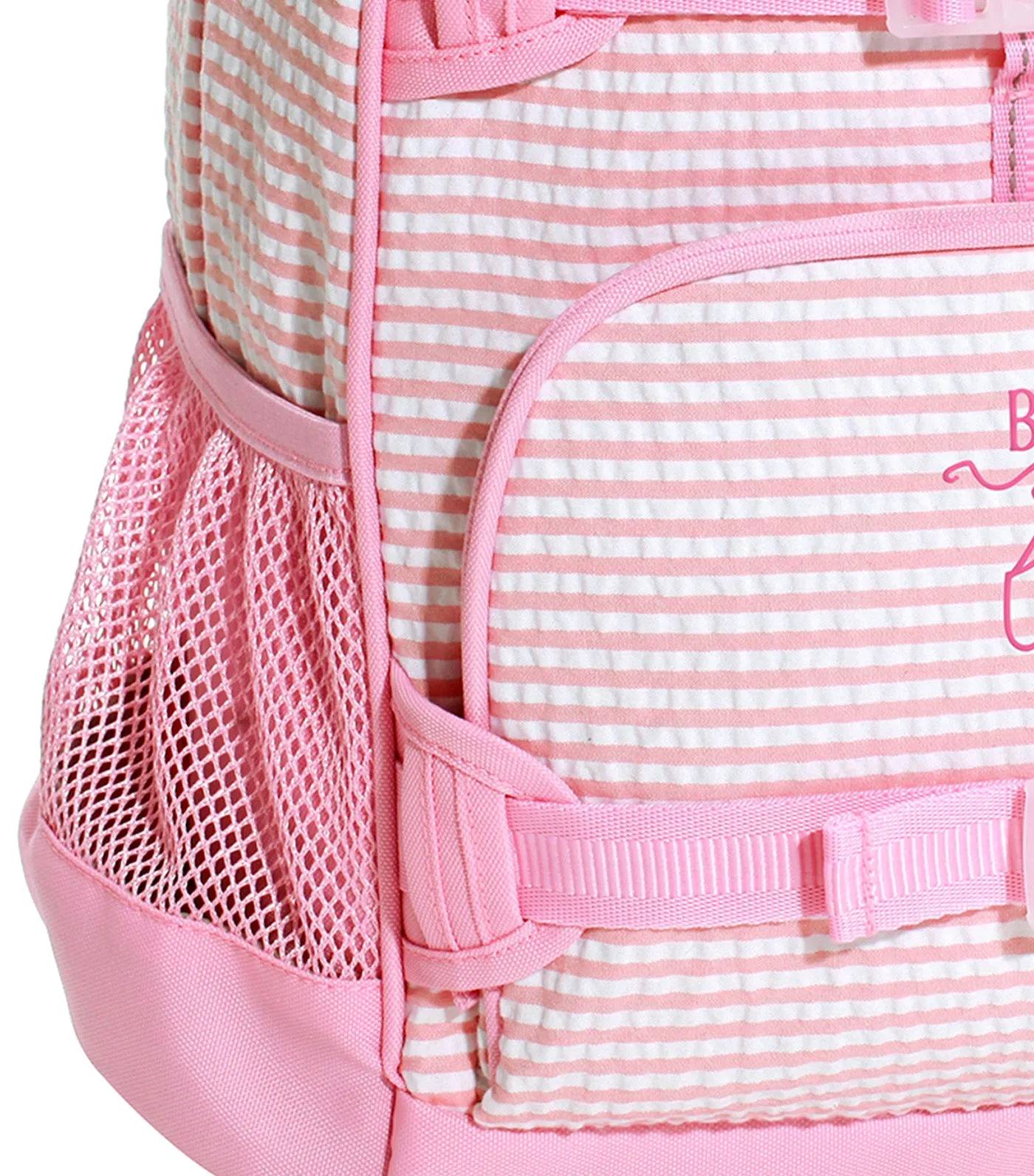 Mackenzie Bright Pink Seersucker Backpacks