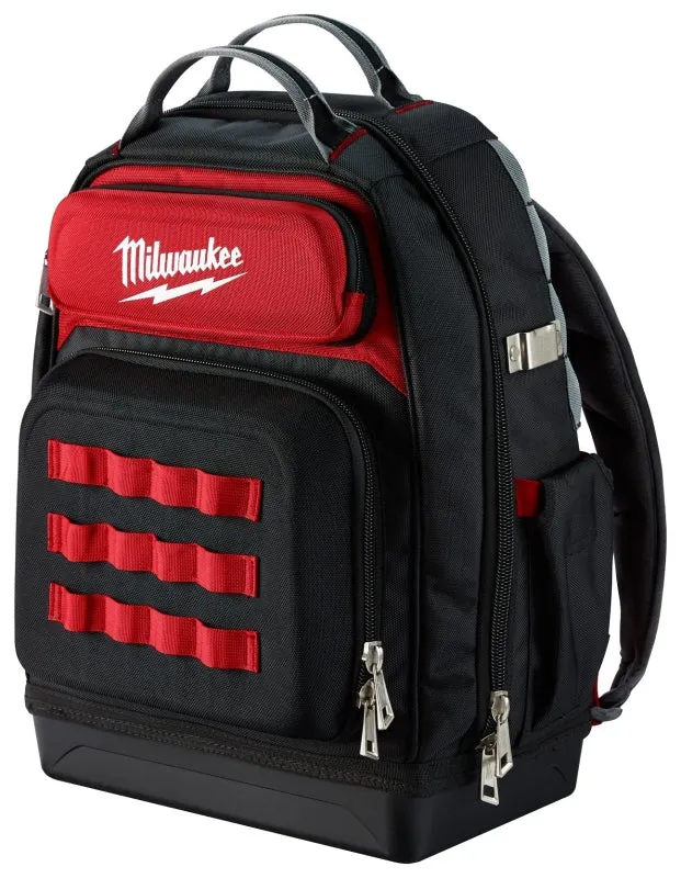 Milwaukee 48-22-8201 Ultimate Jobsite Backpack, 18 in W, 9.44 in D, 20.4 in H, 48-Pocket, Polyester, Red :EA: QUANTITY: 1