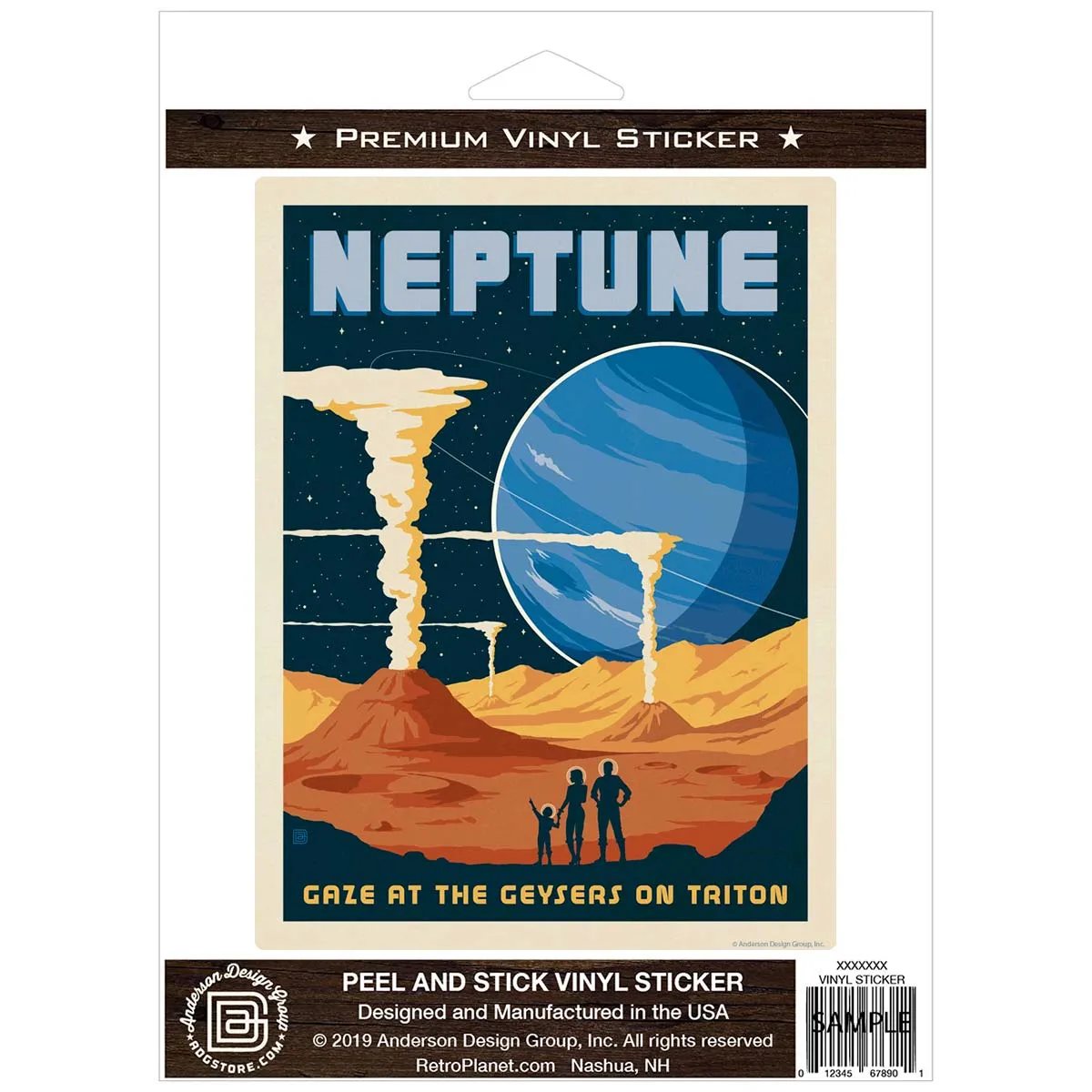 Neptune Space Travel Vinyl Sticker