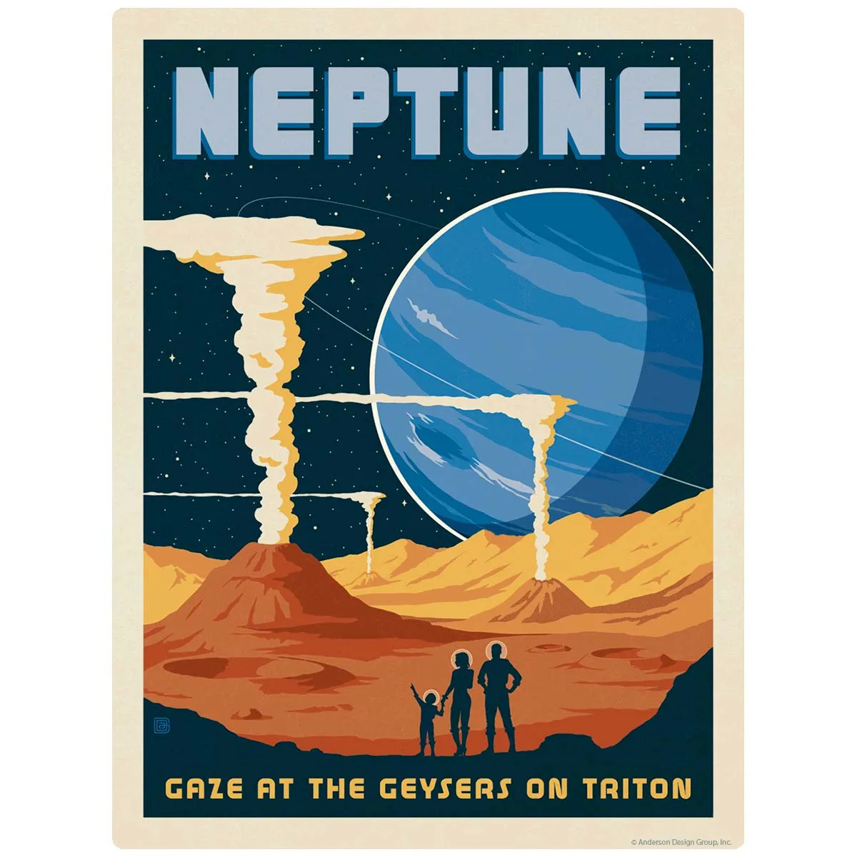 Neptune Space Travel Vinyl Sticker