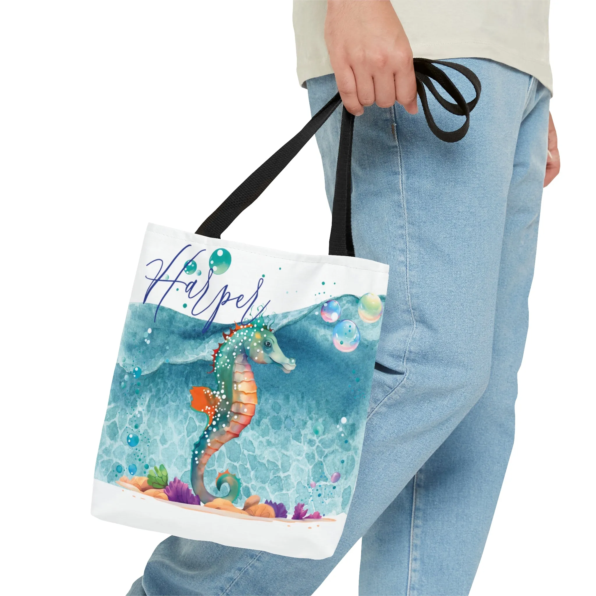 Personalised Tote Bag, Seahorse bag, Beach Tote Bag, Personalised/Non-Personalised