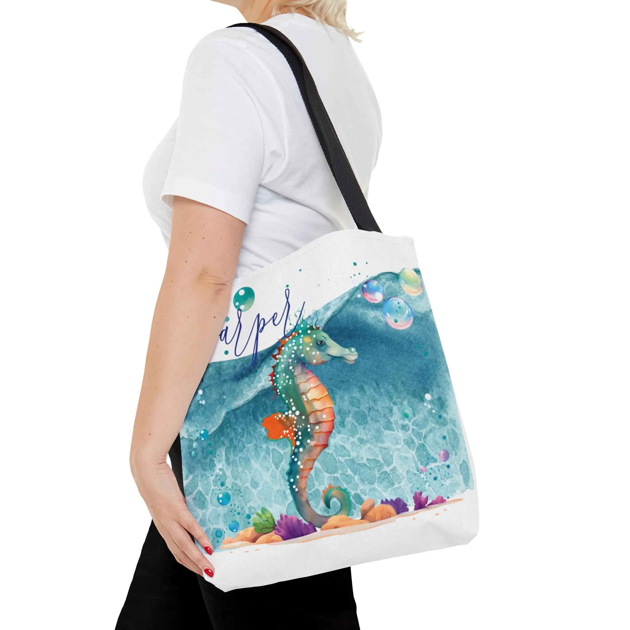 Personalised Tote Bag, Seahorse bag, Beach Tote Bag, Personalised/Non-Personalised