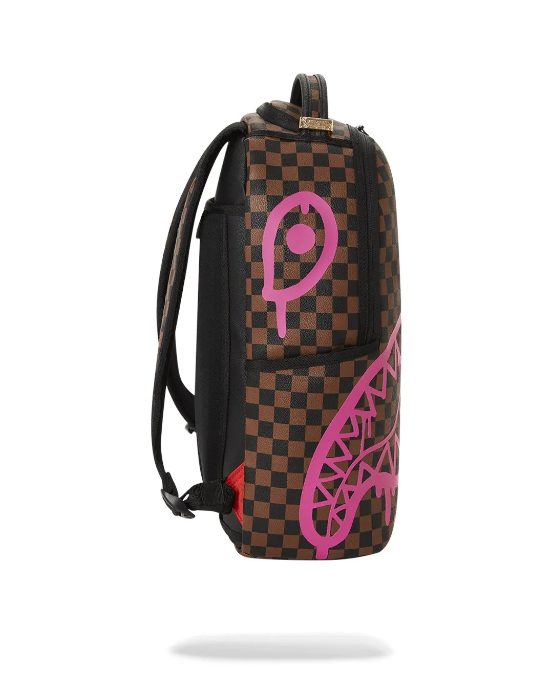 Pink Drip Brown Check Dlx Backpack