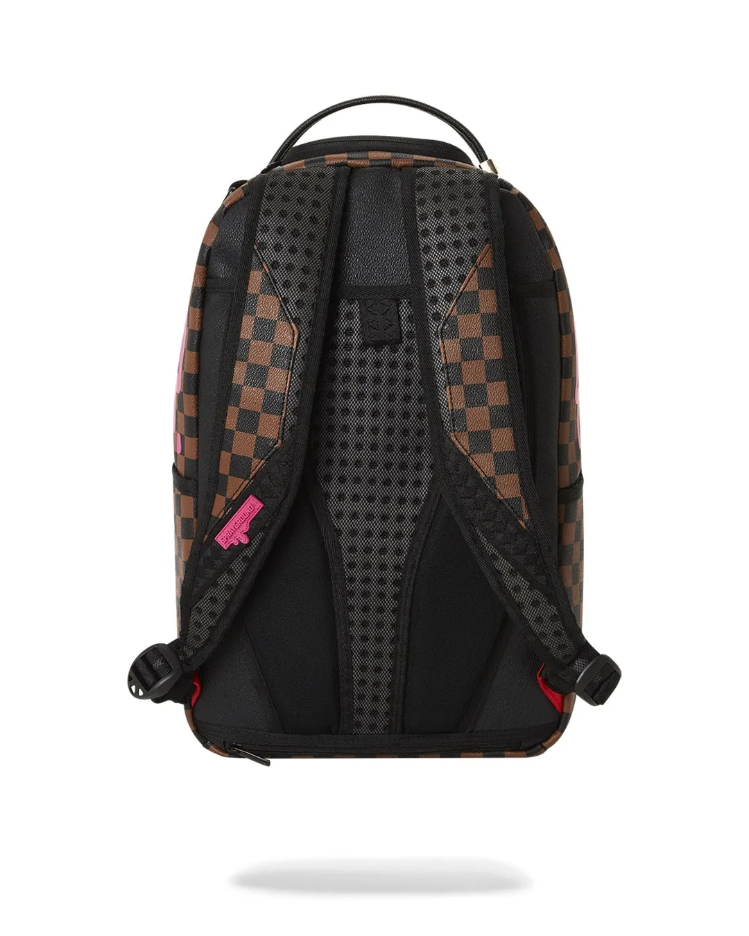 Pink Drip Brown Check Dlx Backpack