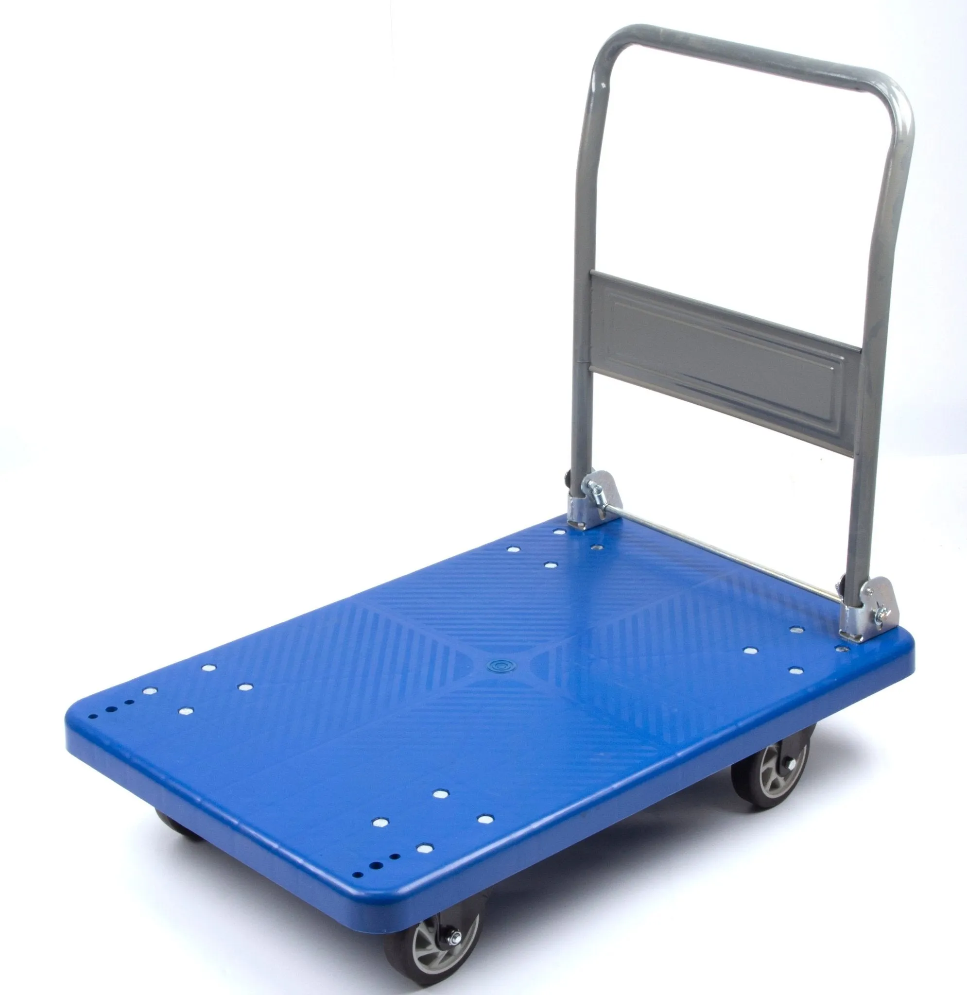 Platform Push Cart Dolly, Compact & Foldable for Easy Storage and Mobility, 330-660 lb Capacity, 360 Degree Swivel Wheels, Blue