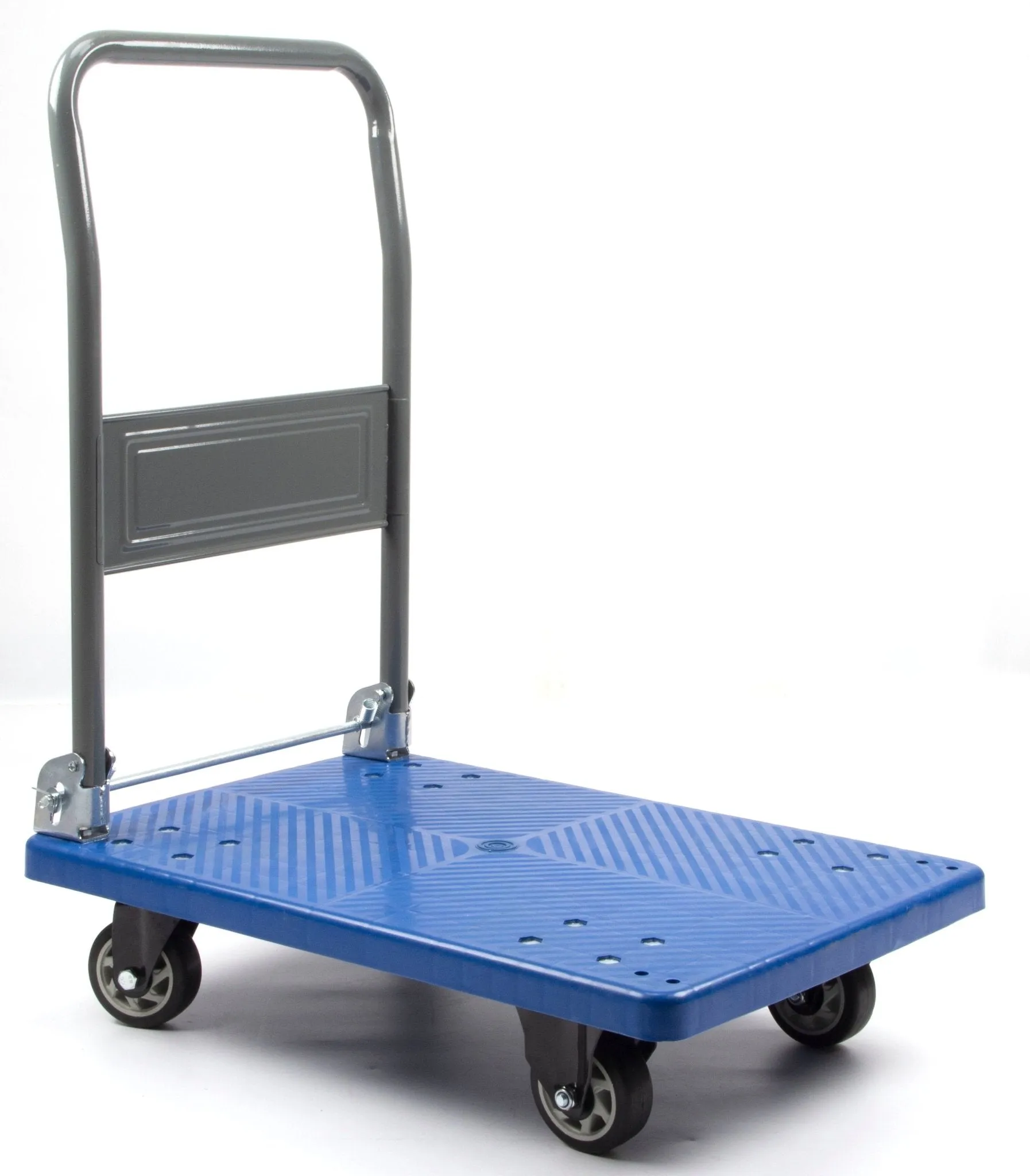 Platform Push Cart Dolly, Compact & Foldable for Easy Storage and Mobility, 330-660 lb Capacity, 360 Degree Swivel Wheels, Blue