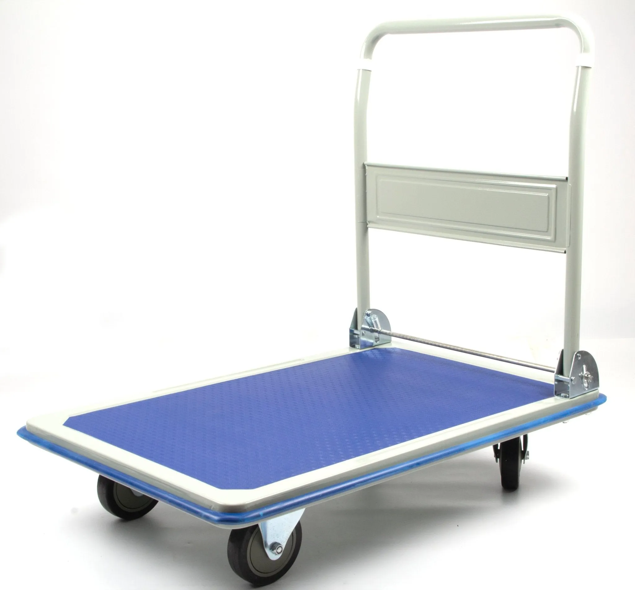 Platform Push Cart Dolly, Compact & Foldable for Easy Storage and Mobility, 330-660 lb Capacity, 360 Degree Swivel Wheels, Blue