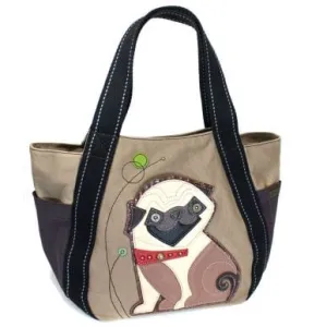 Pug Dog Canvas Tote Bag Large Chala-LAST ONE!