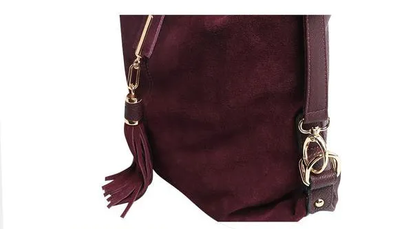 Real Split Suede Leather Shoulder Bag