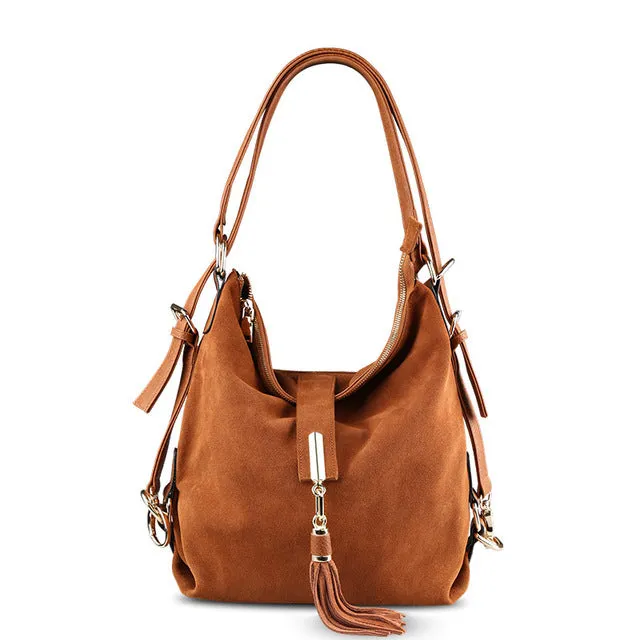 Real Split Suede Leather Shoulder Bag