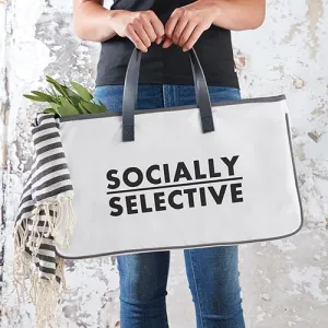 Socially Selective Canvas Tote