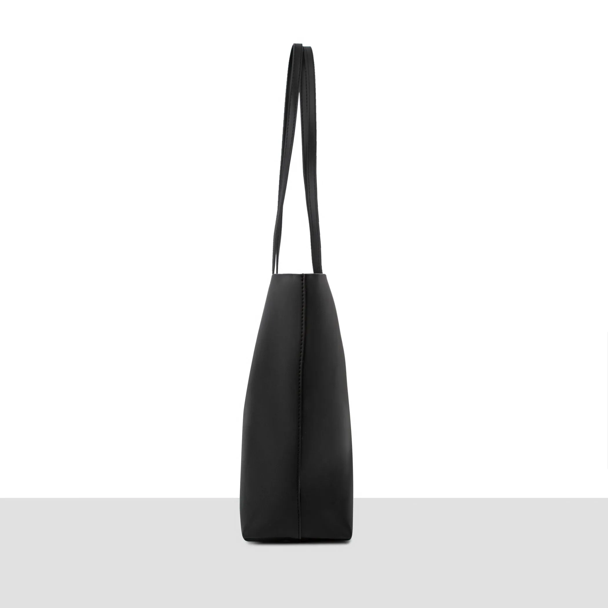 'Stockholm' Black Smooth Leather Tote Bag