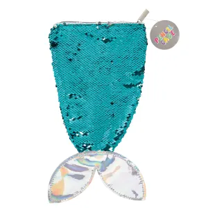 Teal Sequins Mermaid Tail Zipper Case