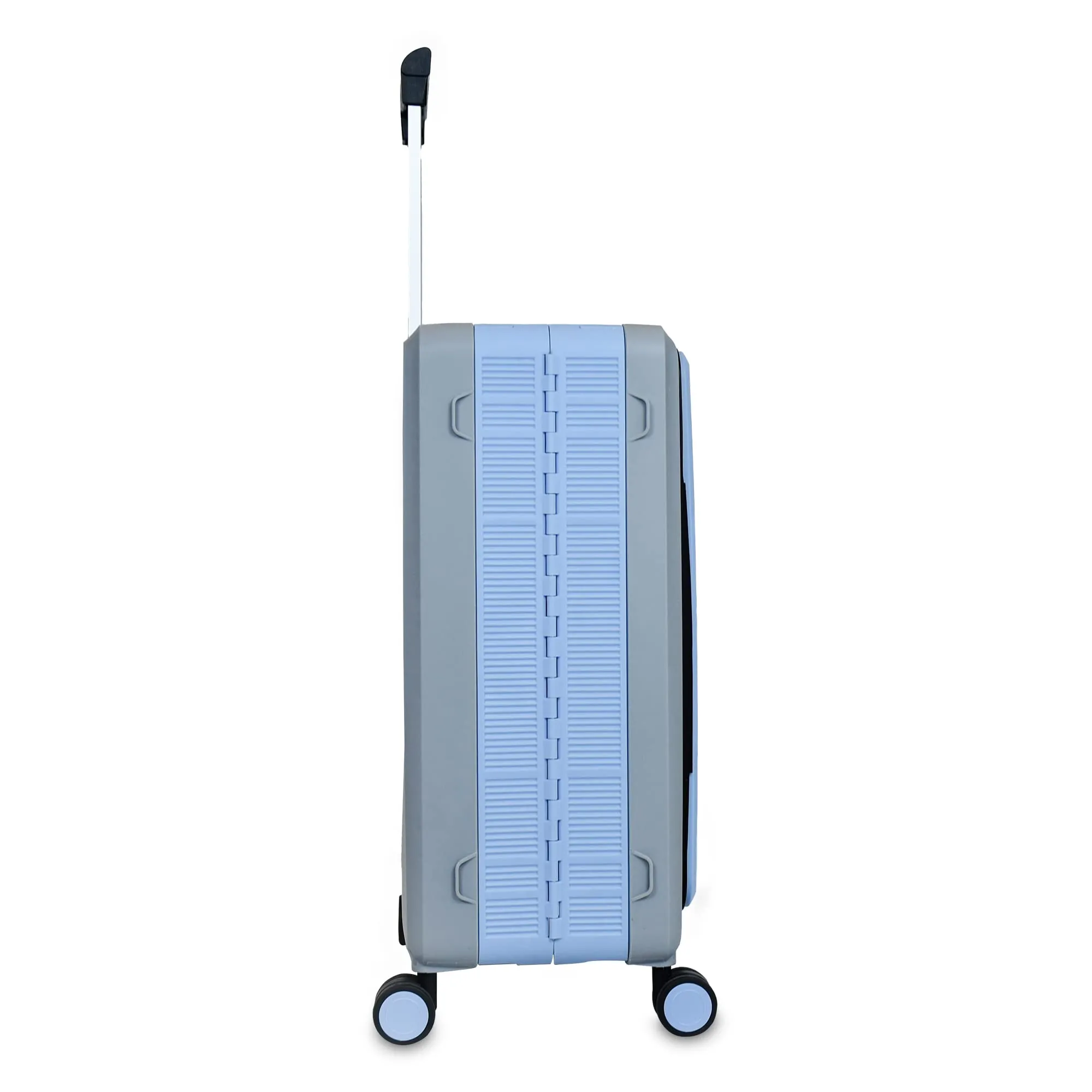 THE CLOWNFISH Collapsible Series Luggage Polypropylene Hard Case Suitcase Eight Wheel Foldable Trolley Bag with TSA Lock- Blue Grey (Small Size, 51 cm-20 inch)