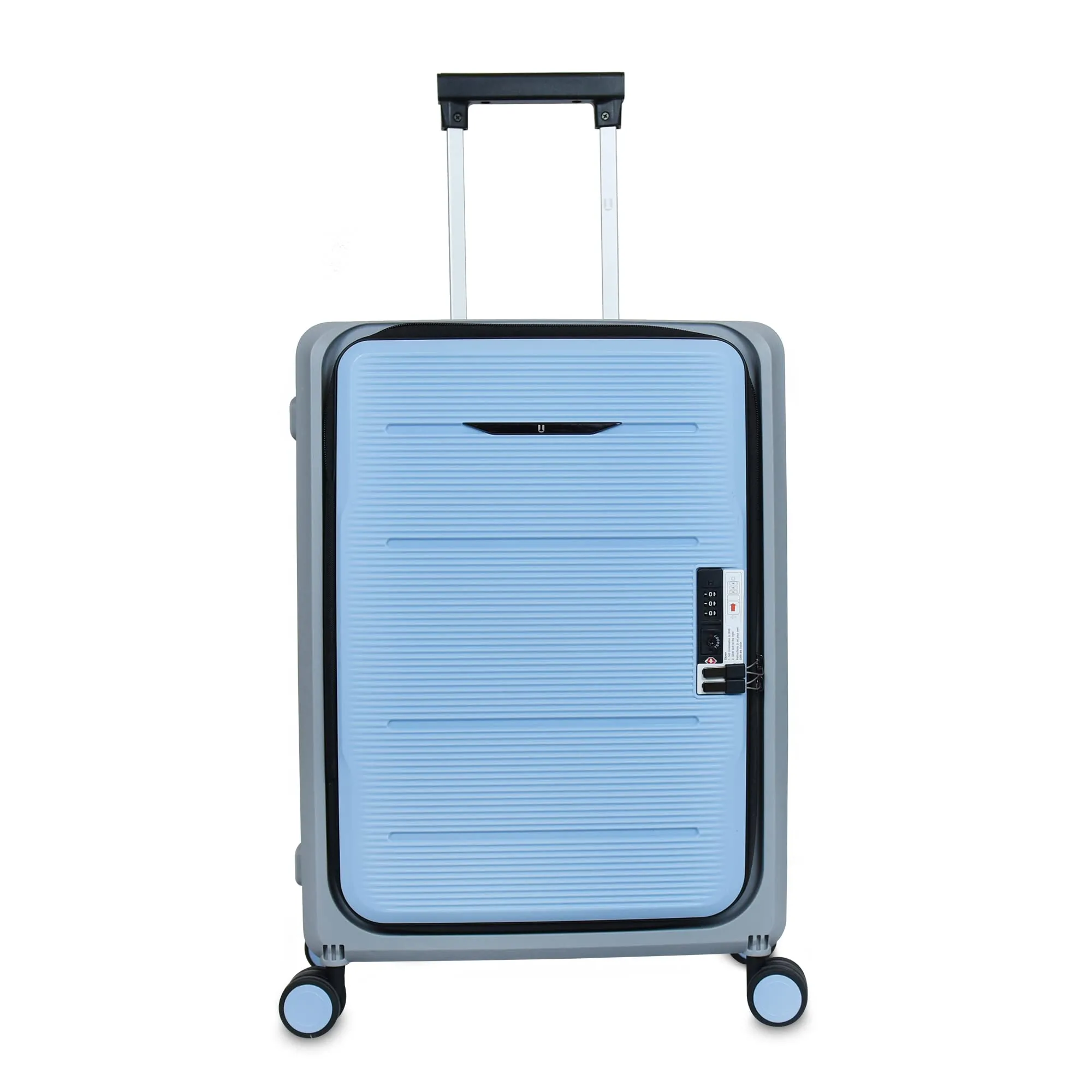 THE CLOWNFISH Collapsible Series Luggage Polypropylene Hard Case Suitcase Eight Wheel Foldable Trolley Bag with TSA Lock- Blue Grey (Small Size, 51 cm-20 inch)