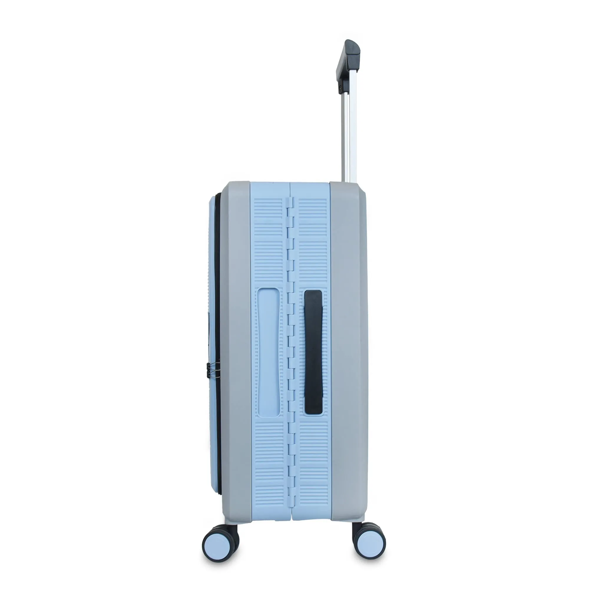 THE CLOWNFISH Collapsible Series Luggage Polypropylene Hard Case Suitcase Eight Wheel Foldable Trolley Bag with TSA Lock- Blue Grey (Small Size, 51 cm-20 inch)