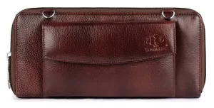 THE CLOWNFISH Monalisa Collection Genuine Leather Womens Wallet Clutch Ladies Purse with Multiple Card Slots & Metal Zip Around Closure (Green)