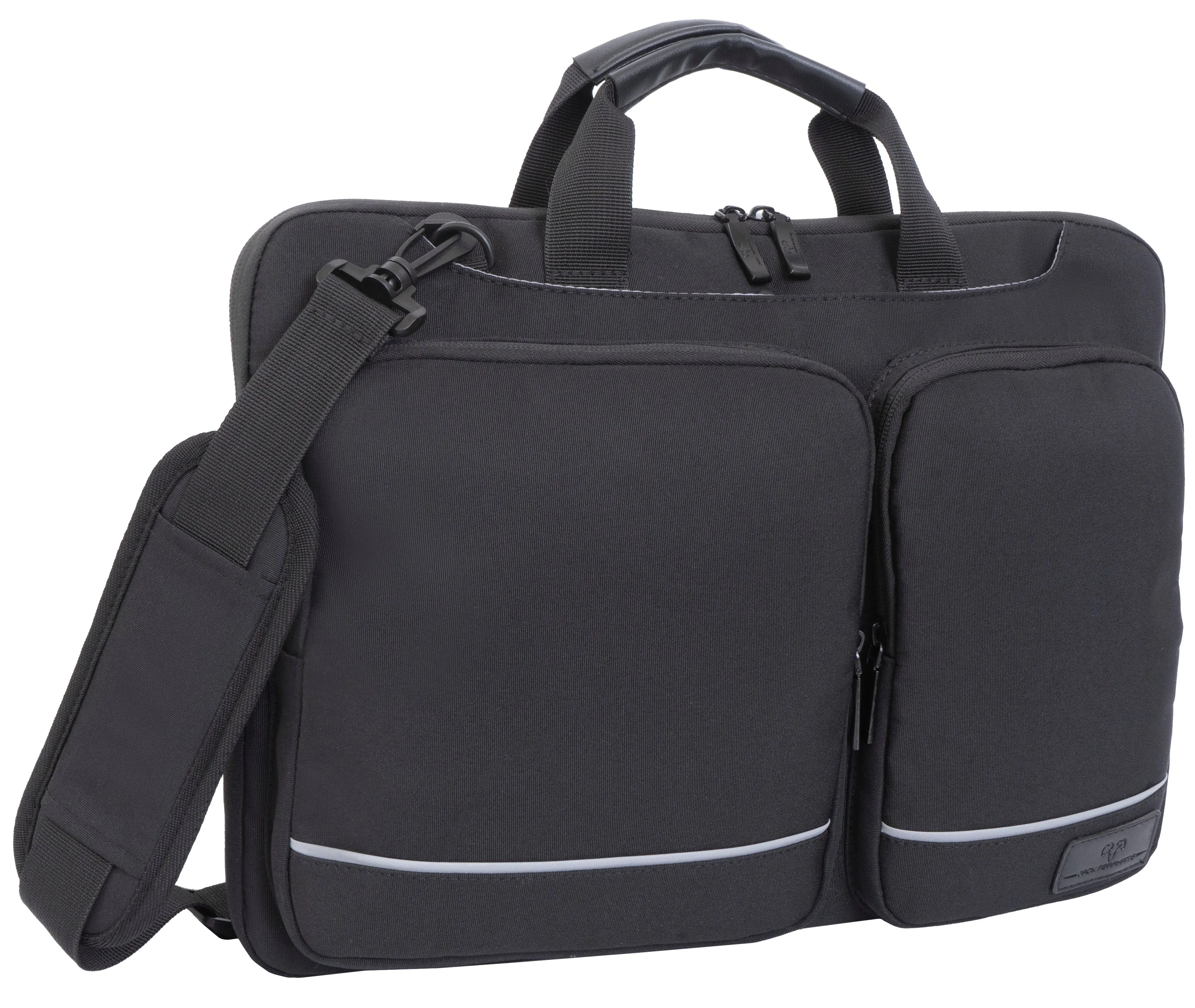 The Preppy | 18-In Lightweight Twill Laptop Briefcase with Reflectors