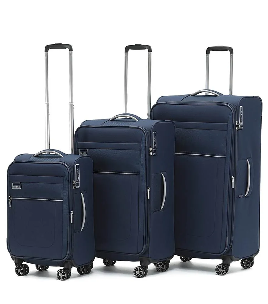 Tosca Vega 4-Wheel Expandable Spinner Luggage Set of 3 - Small, Medium and Large