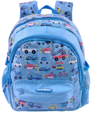 Toyshine 12" Cute Vehicle Theme Kindergarten Backpack for Kids Girls Boys Toddler Backpack Preschool Nursery Travel Bag Picnic Bag, Mini Size