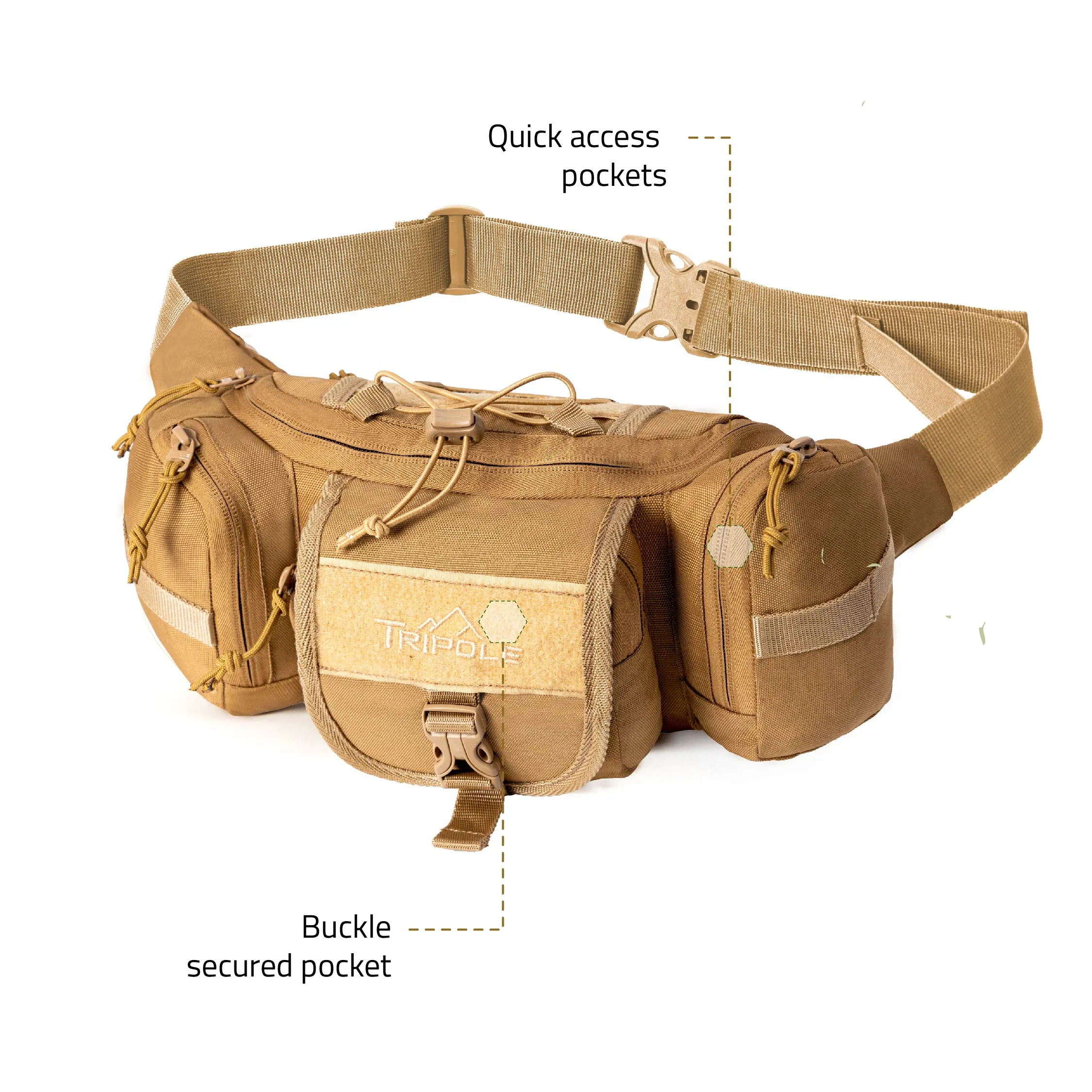 Tripole Tactical Waist Pack and Fanny Bag | Khaki