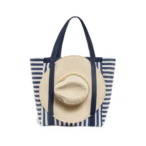 Valerie Batik Hat Beach Bag Indigo